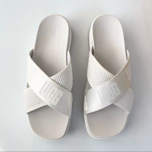 ❌SOLD❌ UGG Emily Women's Platform Slide Sandal Size 7.5 WHITE NWOB
